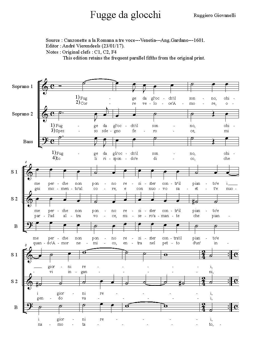 Fugge dal gl'occhi - Choir Script PDF Thumbnail