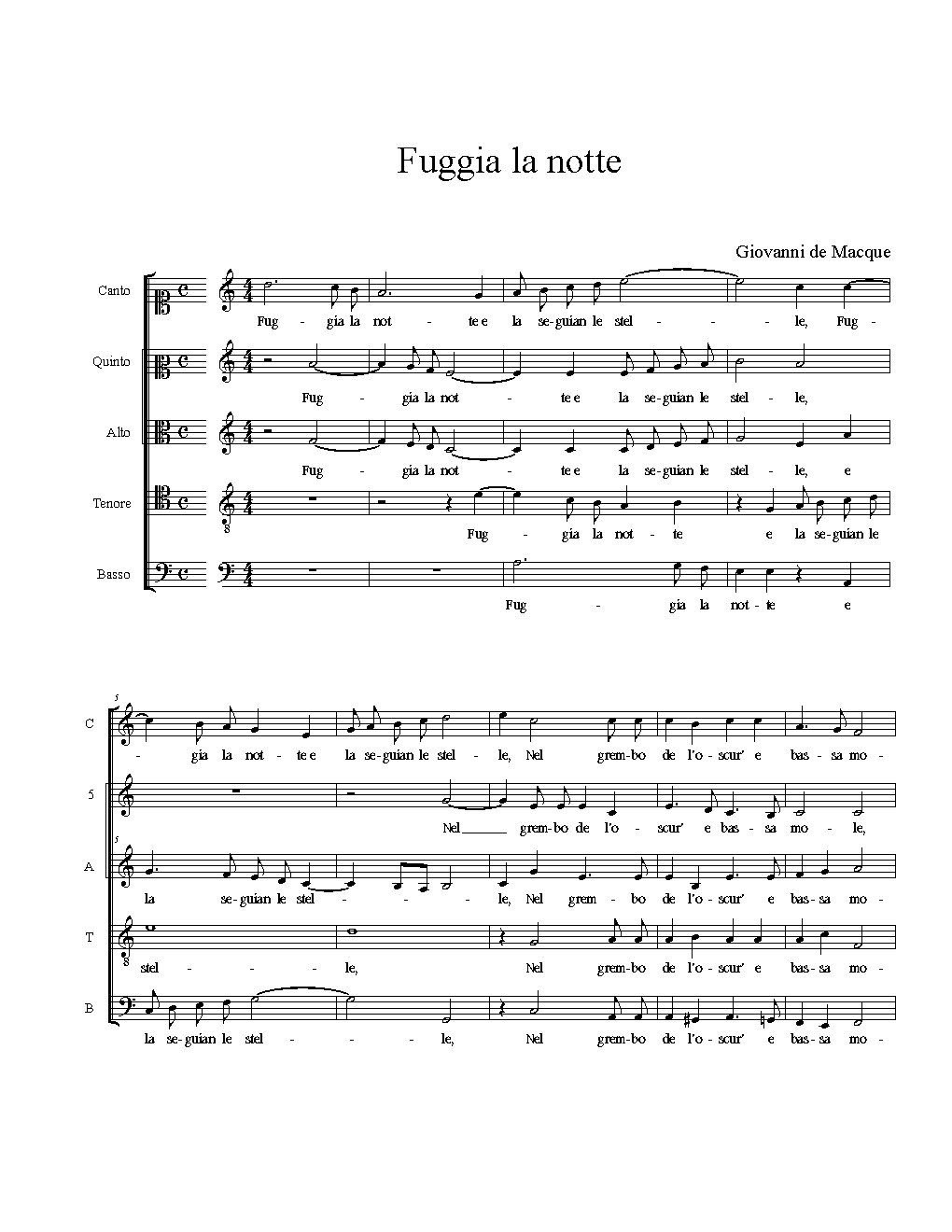 Fuggia la notte - Choir Script PDF Thumbnail