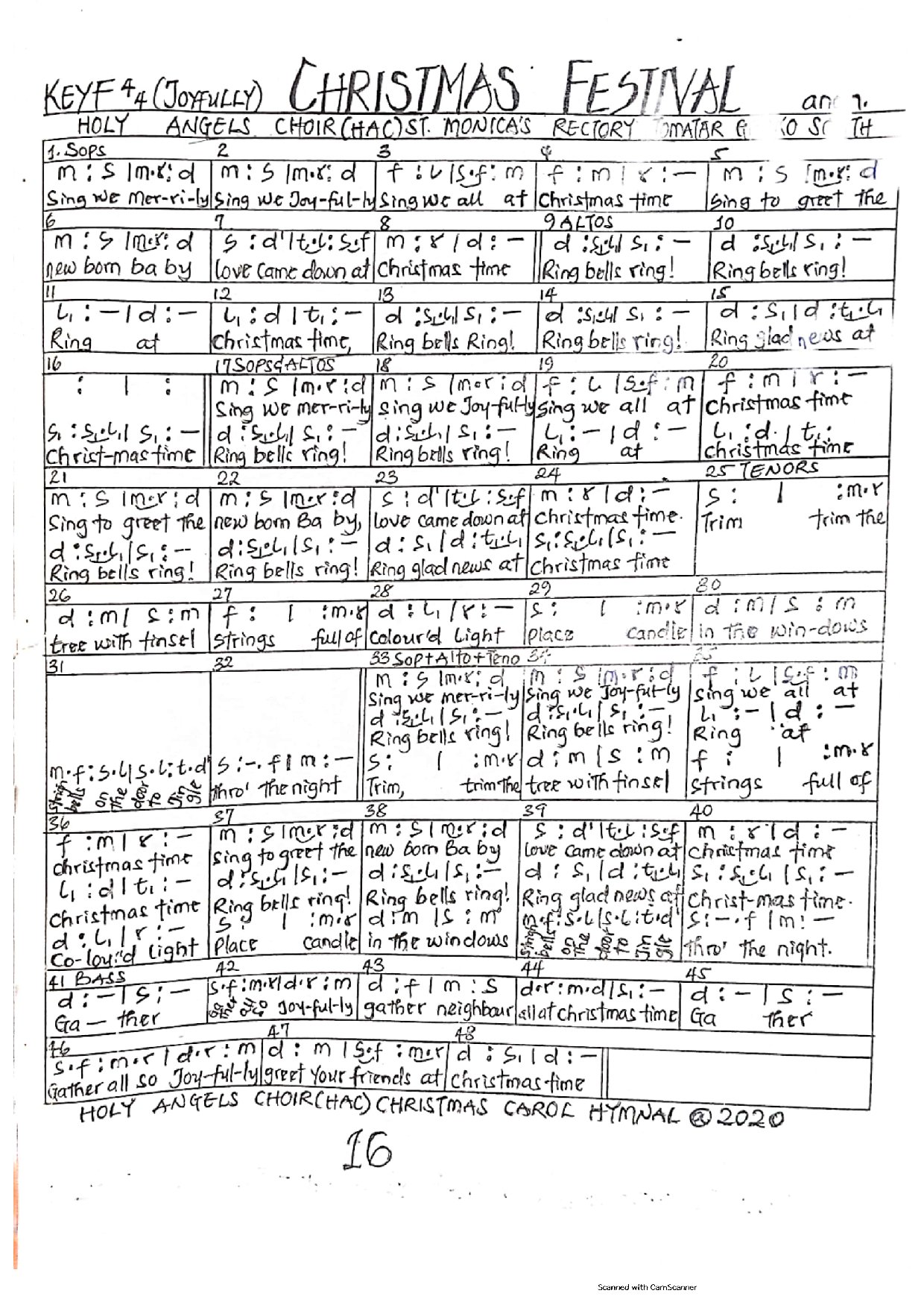 (Xmas) Christmas Festival - Download Choir Script PDF