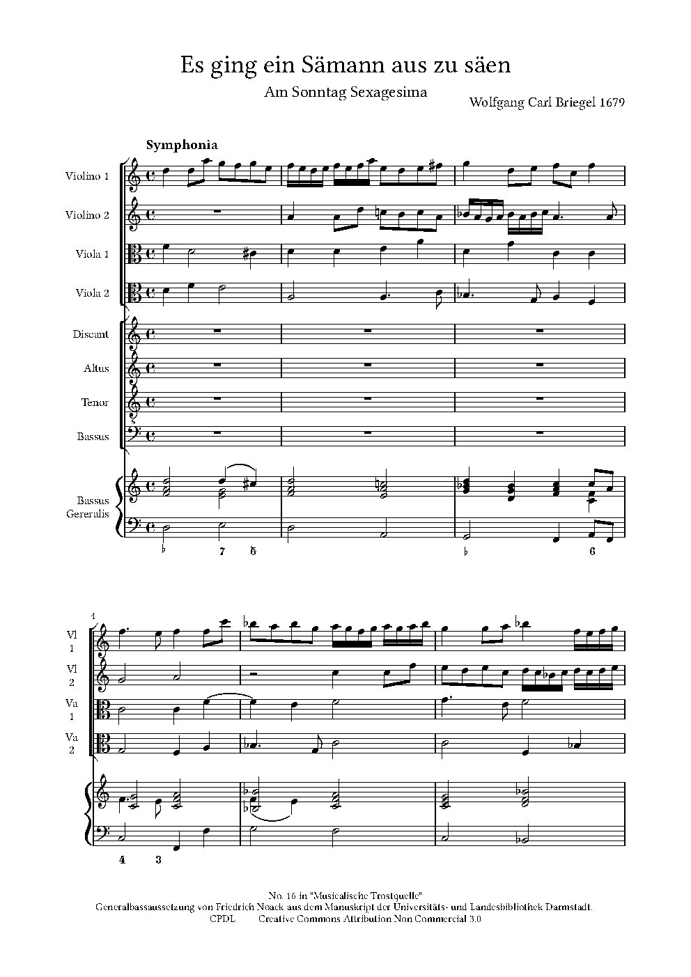 Es ging ein Sämann aus zu säen, 1679