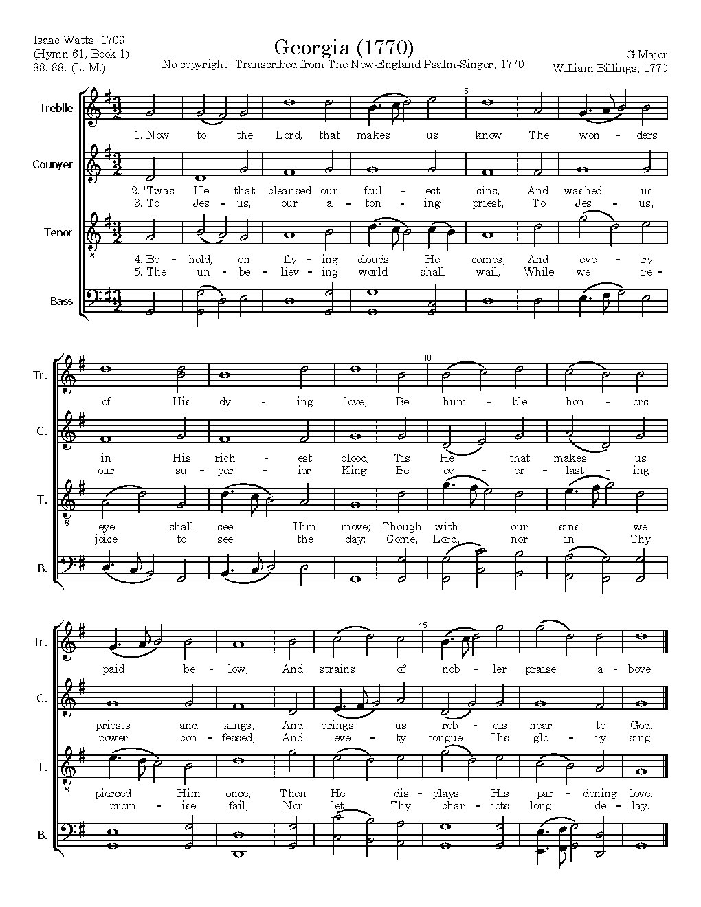 Georgia (1770) - Choir Script PDF Thumbnail