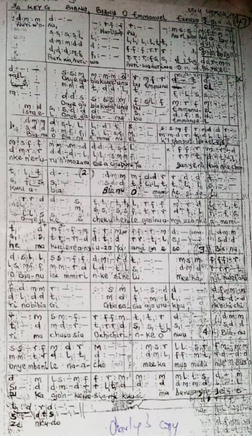 (Xmas) Bịanu, Bịanụ Oh Emmanuel By Jerome Ezeuzo - Download Choir Script PDF