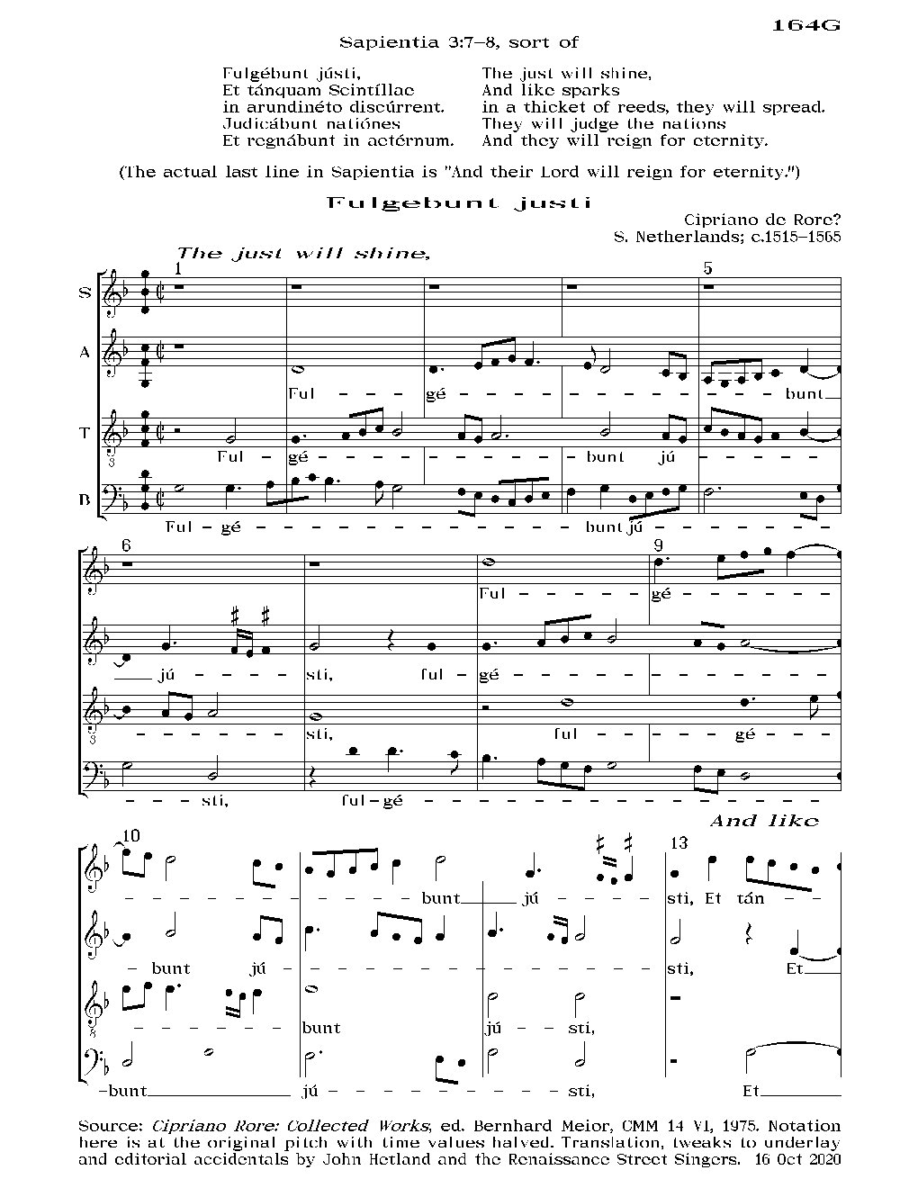 Fulgebunt justi - Choir Script PDF Thumbnail