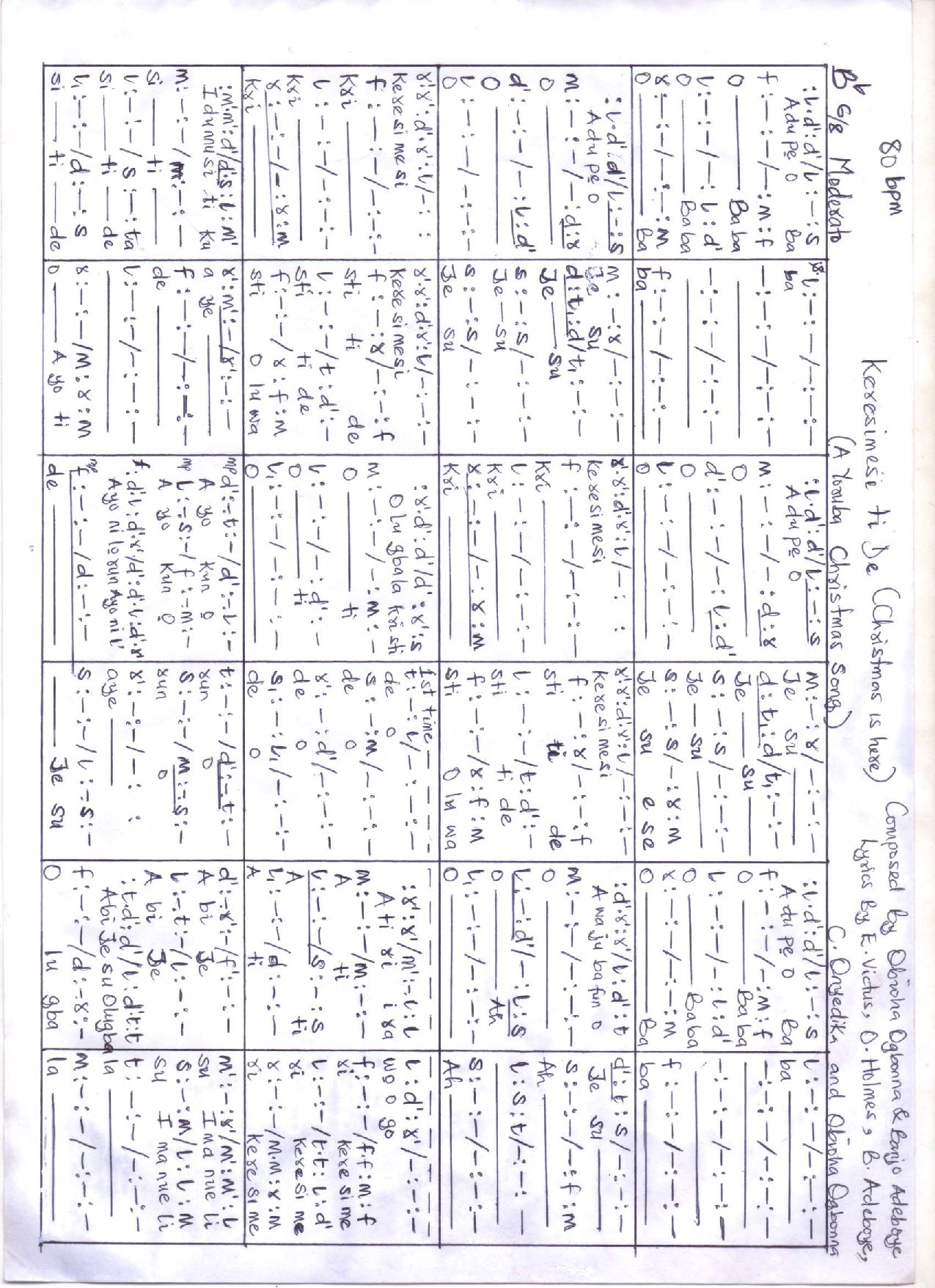 (Xmas) Keresimesi Ti De - Download Choir Script PDF