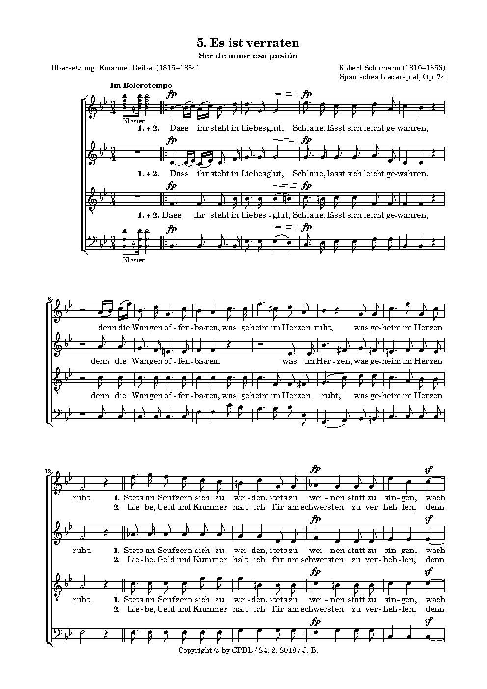 Es ist verraten, Op. 74, Nr. 5