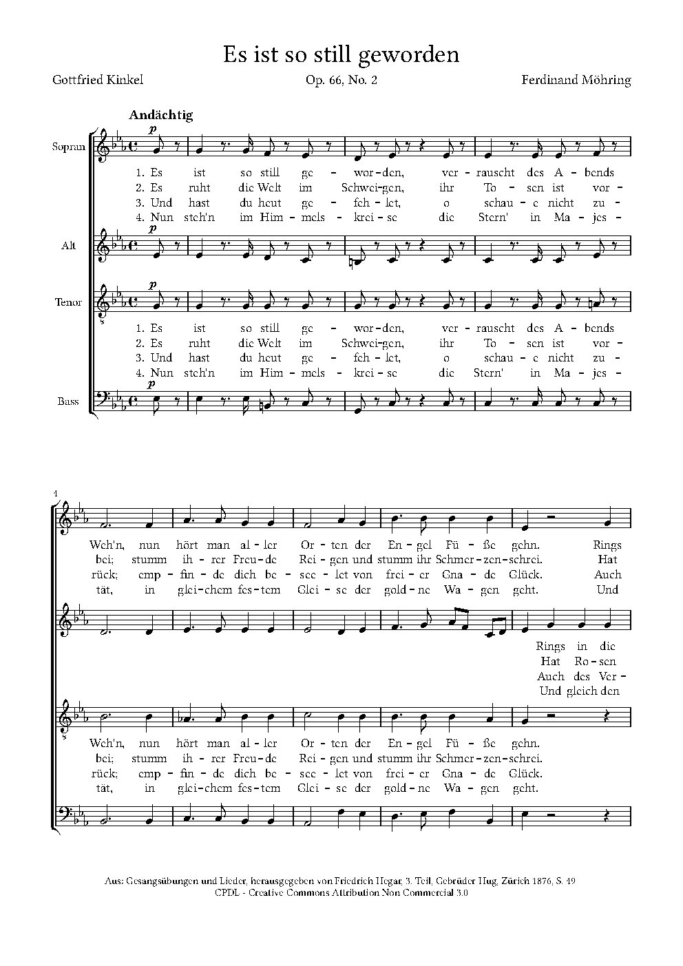 Es ist so still geworden, Op. 66, No. 2