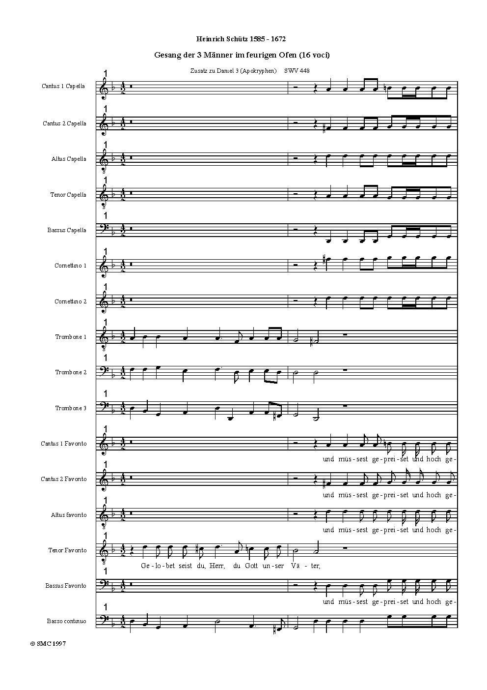 Gesang der 3 Männer im feurigen Ofen - Choir Script PDF Thumbnail