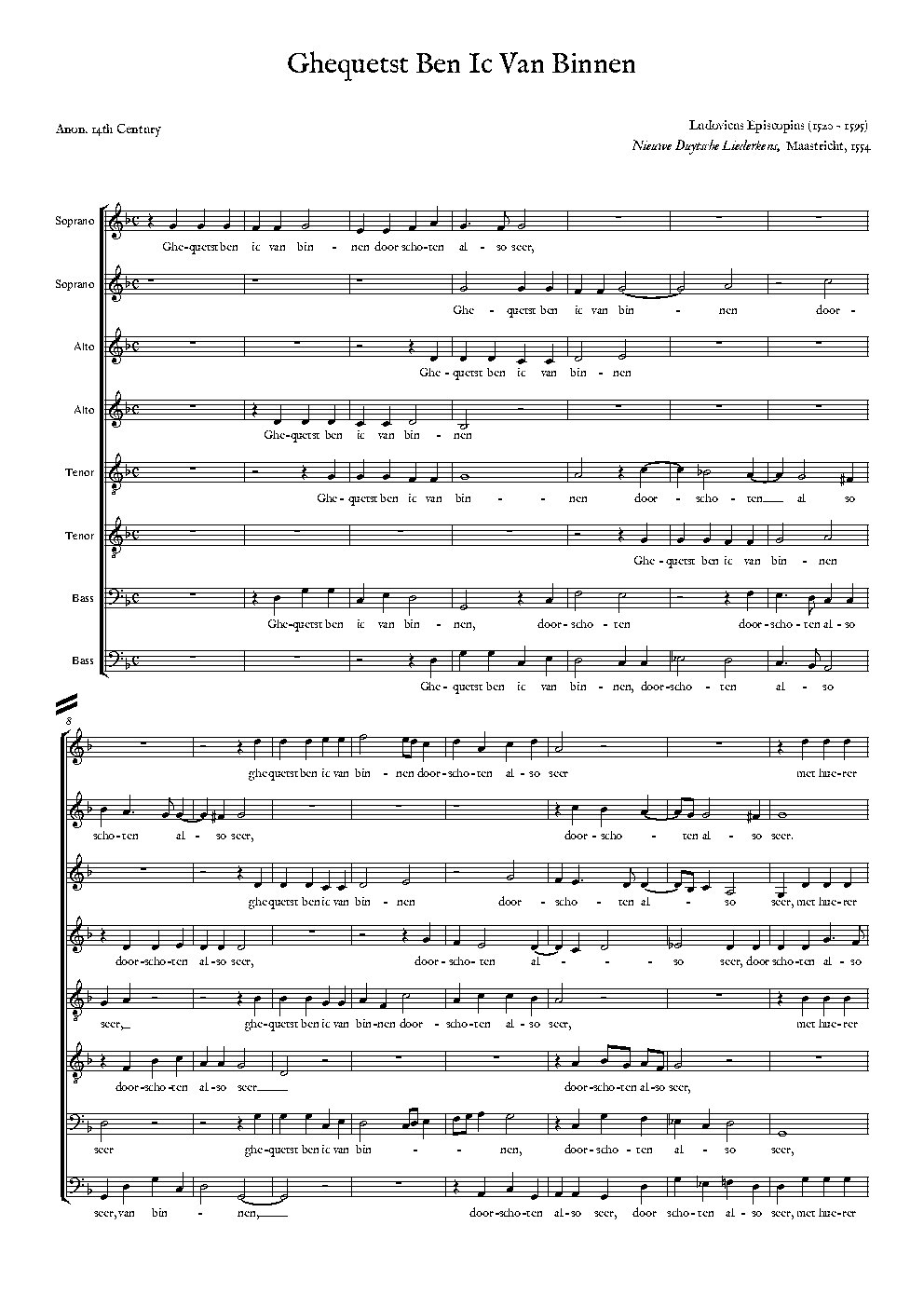 Ghequetst Ben Ic Van Binnen - Choir Script PDF Thumbnail