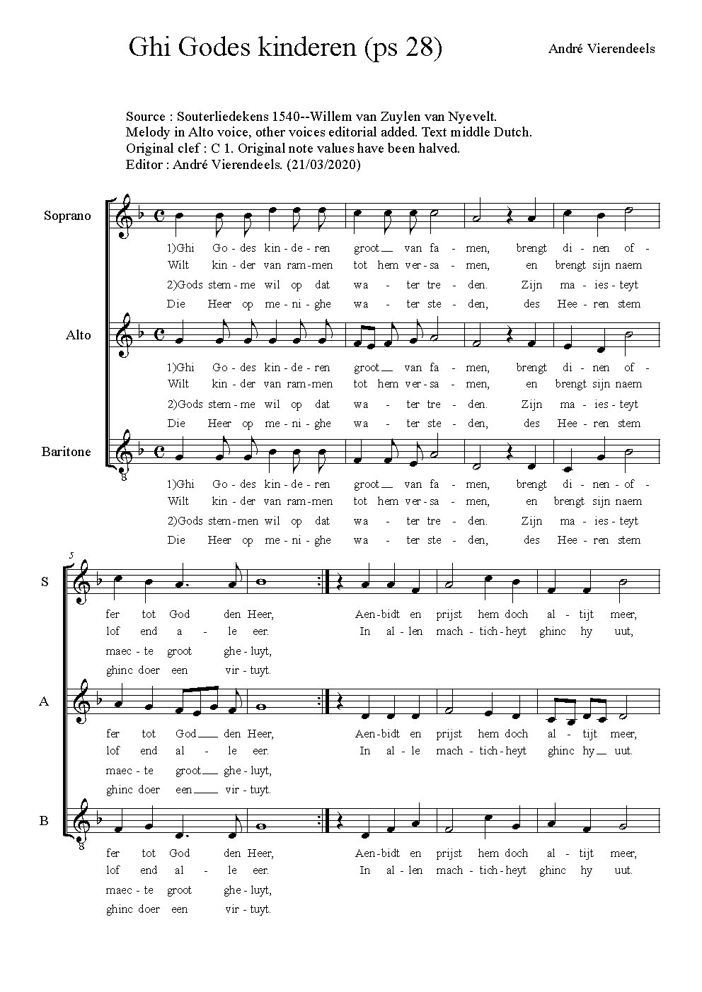 Ghi godes kinderen - Choir Script PDF Thumbnail