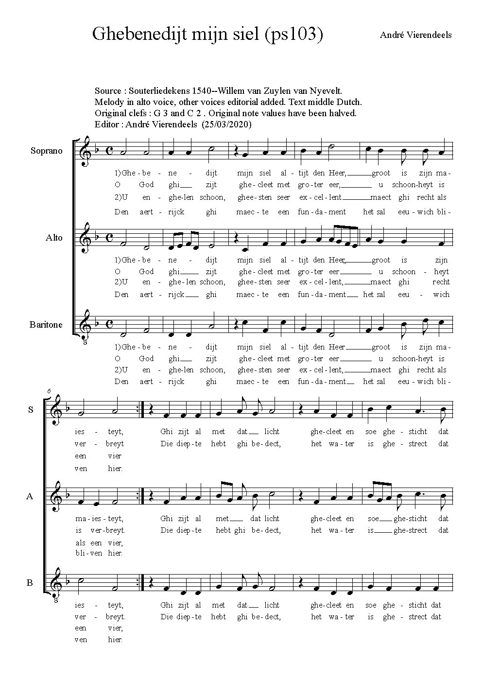 Ghebenedijt mijn siel - Choir Script PDF Thumbnail