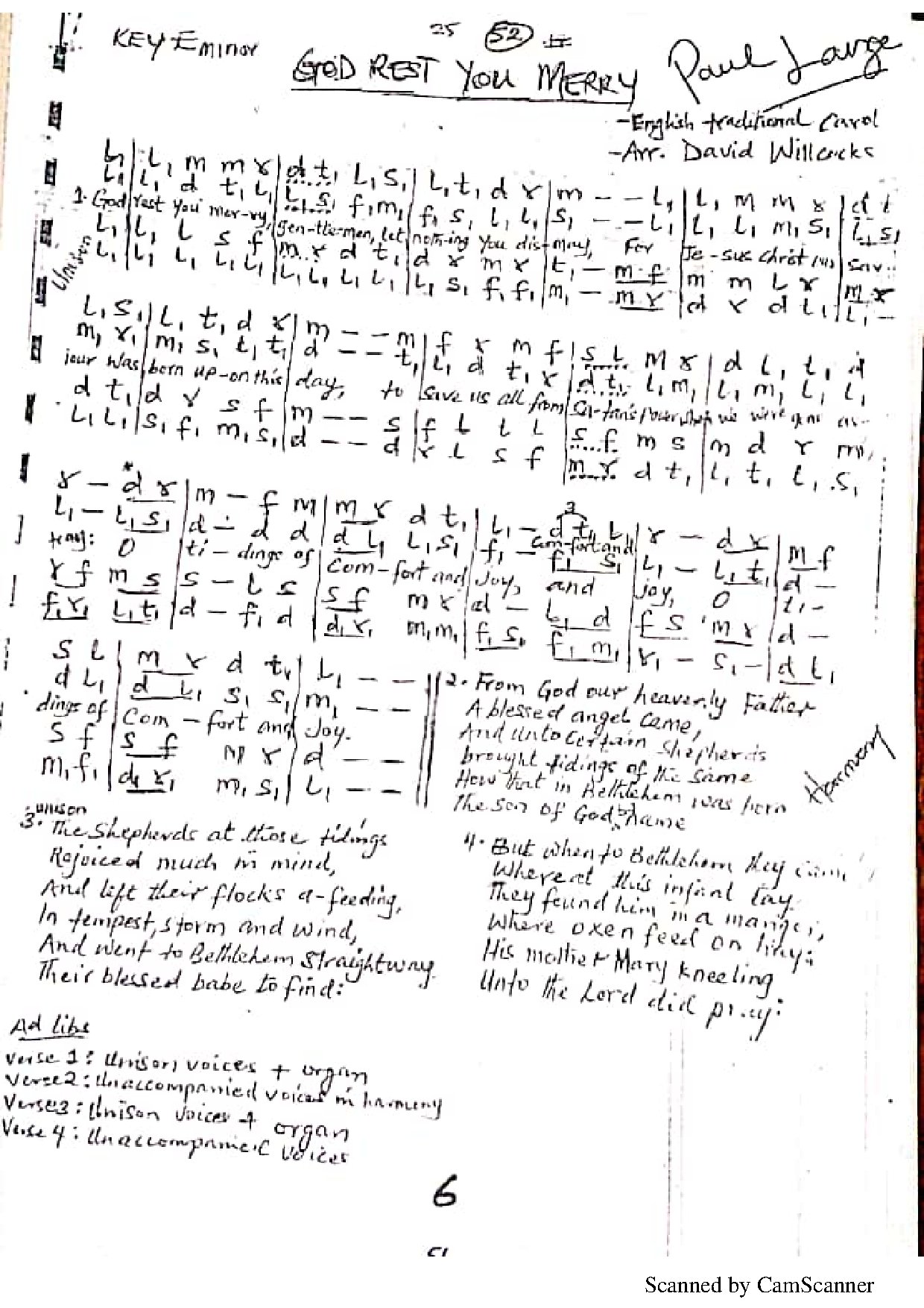 (Xmas) God Rest Ye Merry Gentlemen - Download Choir Script PDF