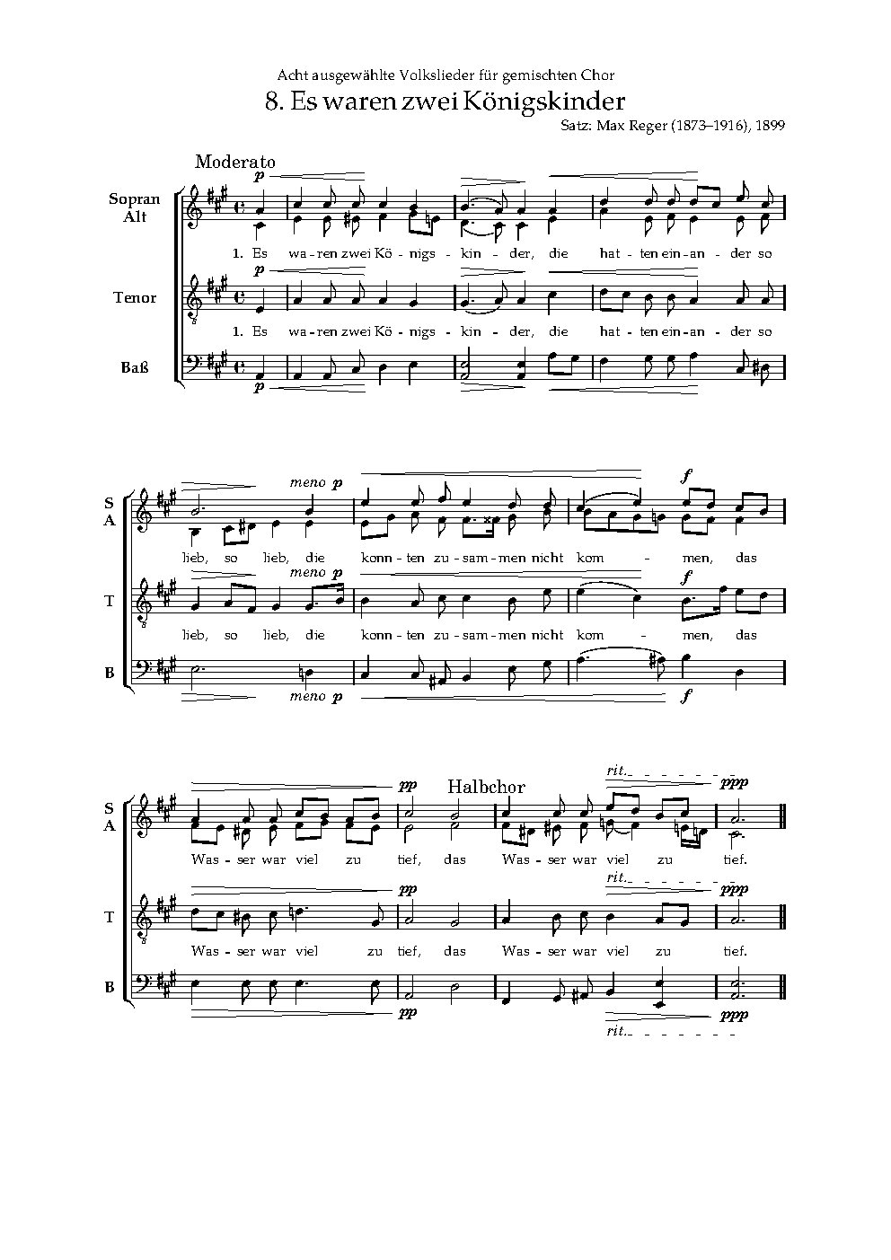 Es waren zwei Königskinder - Choir Script PDF Thumbnail