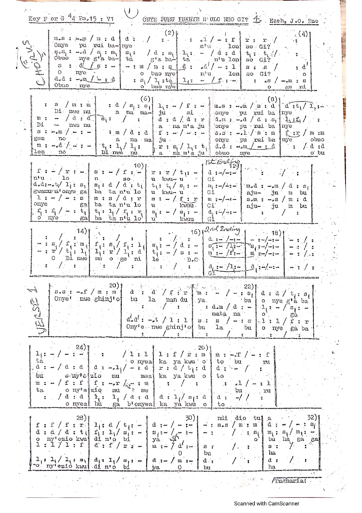 Onye Puru Ibanye N Ulo Nso Gi ~ Ezeh J.o - Download Choir Script PDF