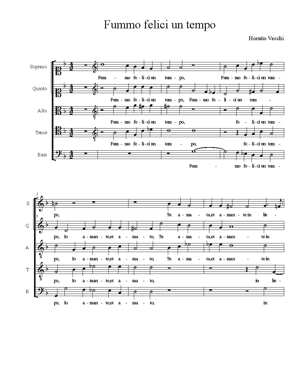 Fummo felici un tempo - Choir Script PDF Thumbnail