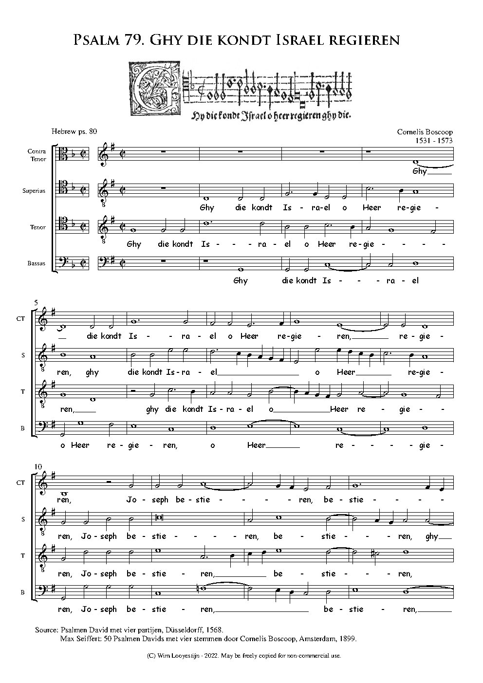 Ghy die kondt Israel regieren - psalm 79