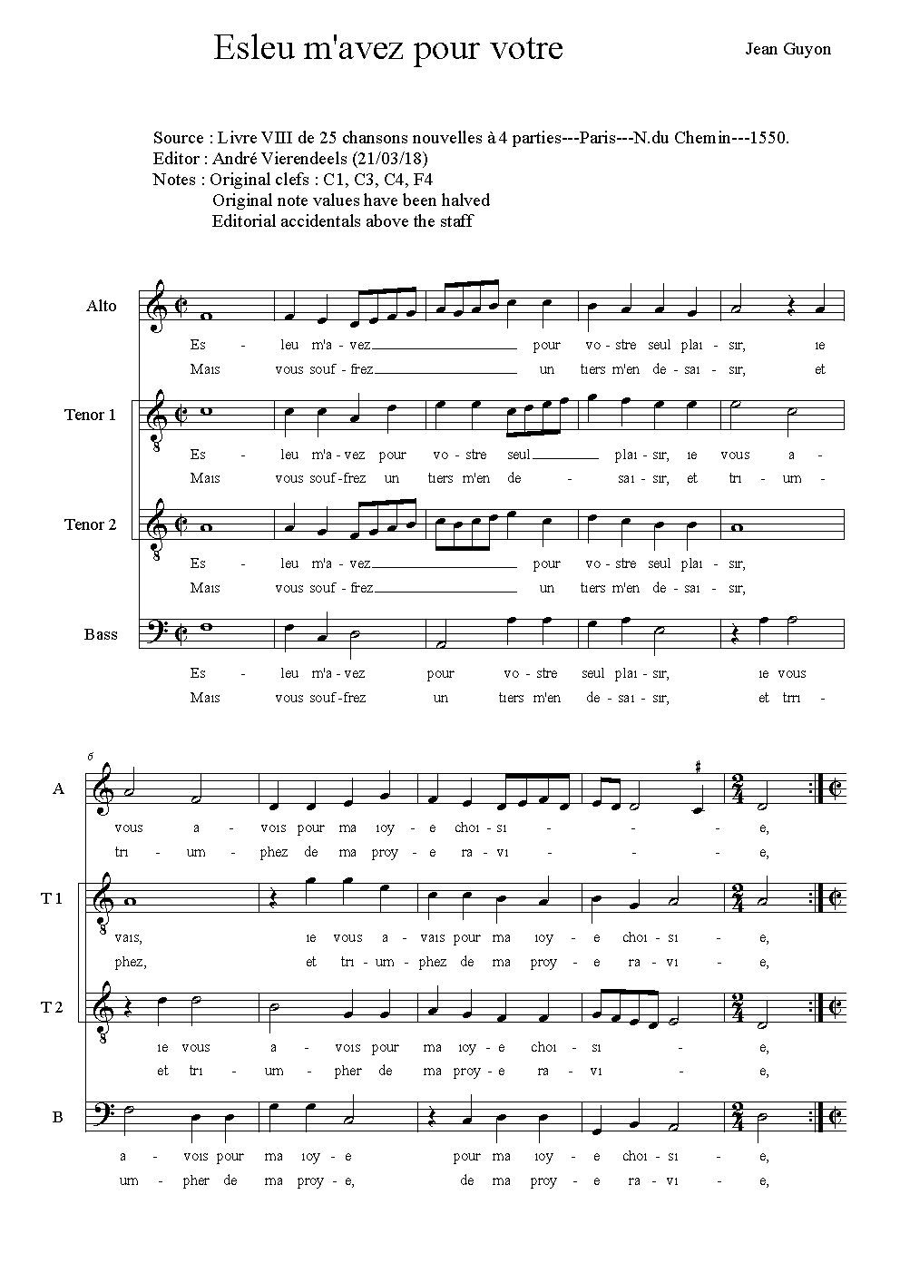 Esleu m'avez - Choir Script PDF Thumbnail