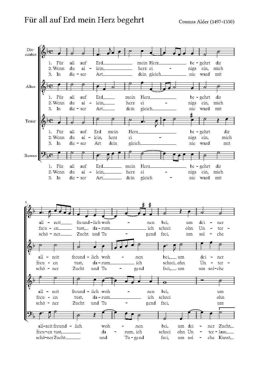 Für all auf Erd mein Herz begehrt - Choir Script PDF Thumbnail