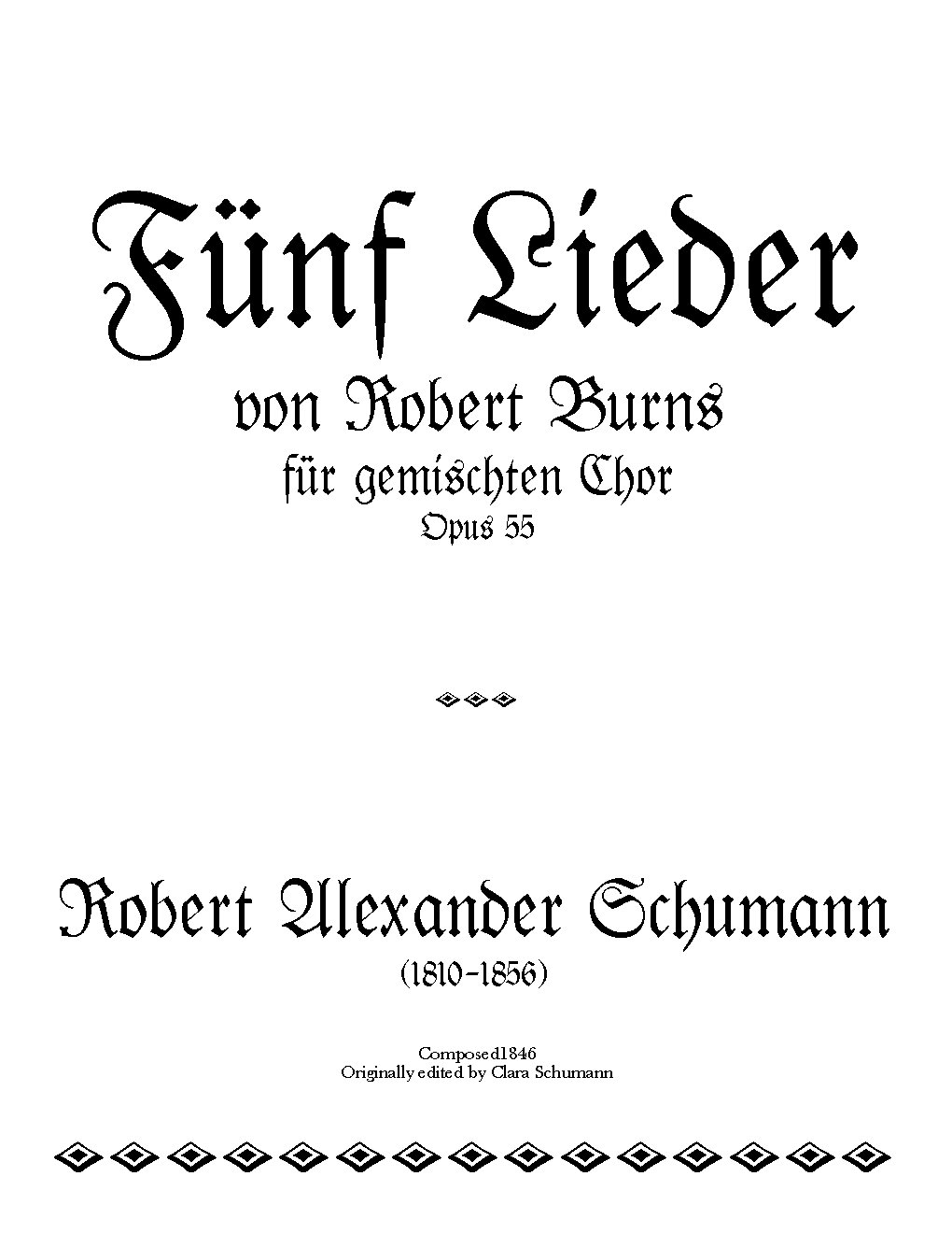 Fünf Lieder von Robert Burns (complete)