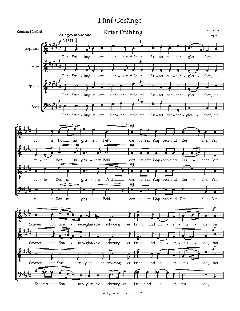 Fünf Gesänge, op.13