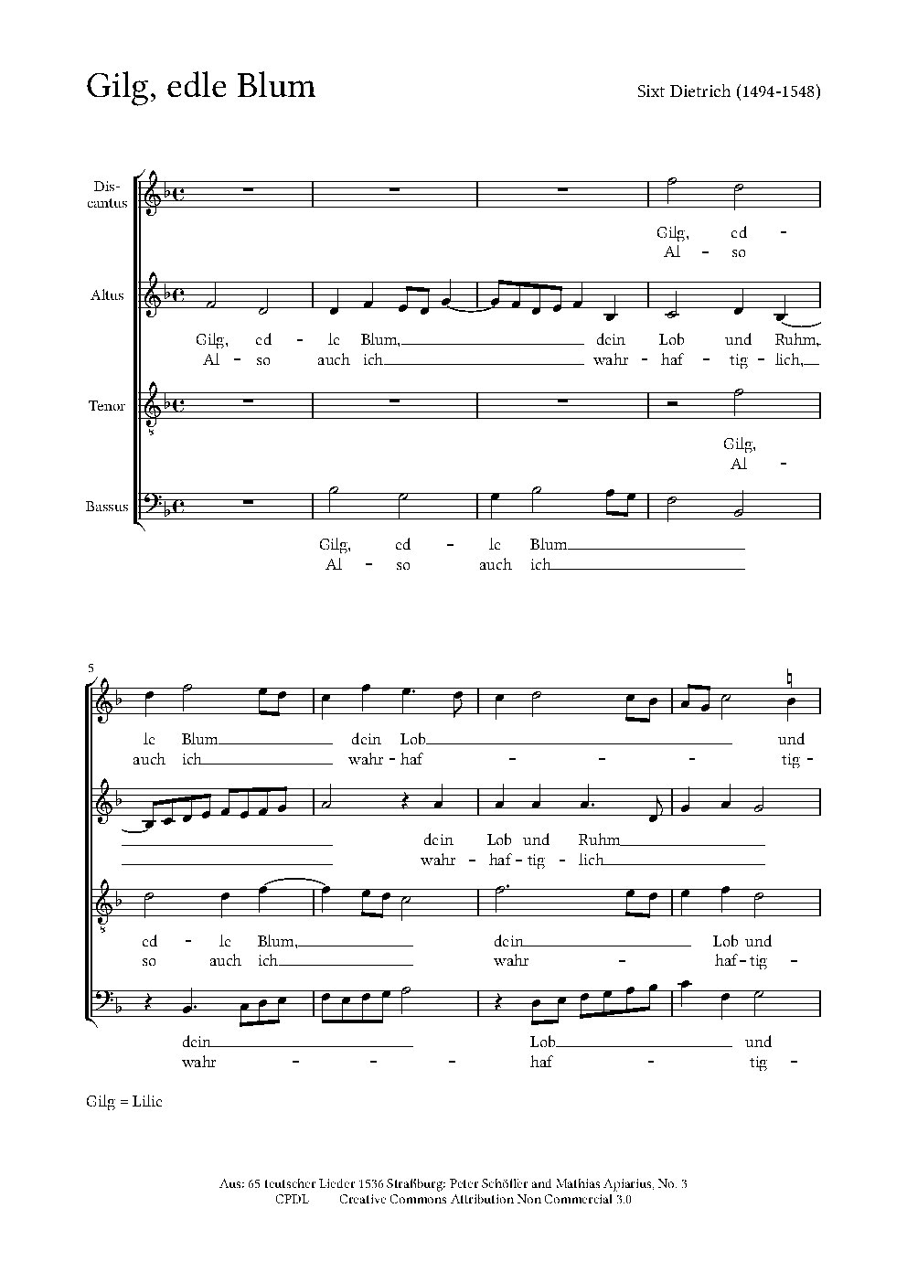 Gilg, edle Blum - Choir Script PDF Thumbnail