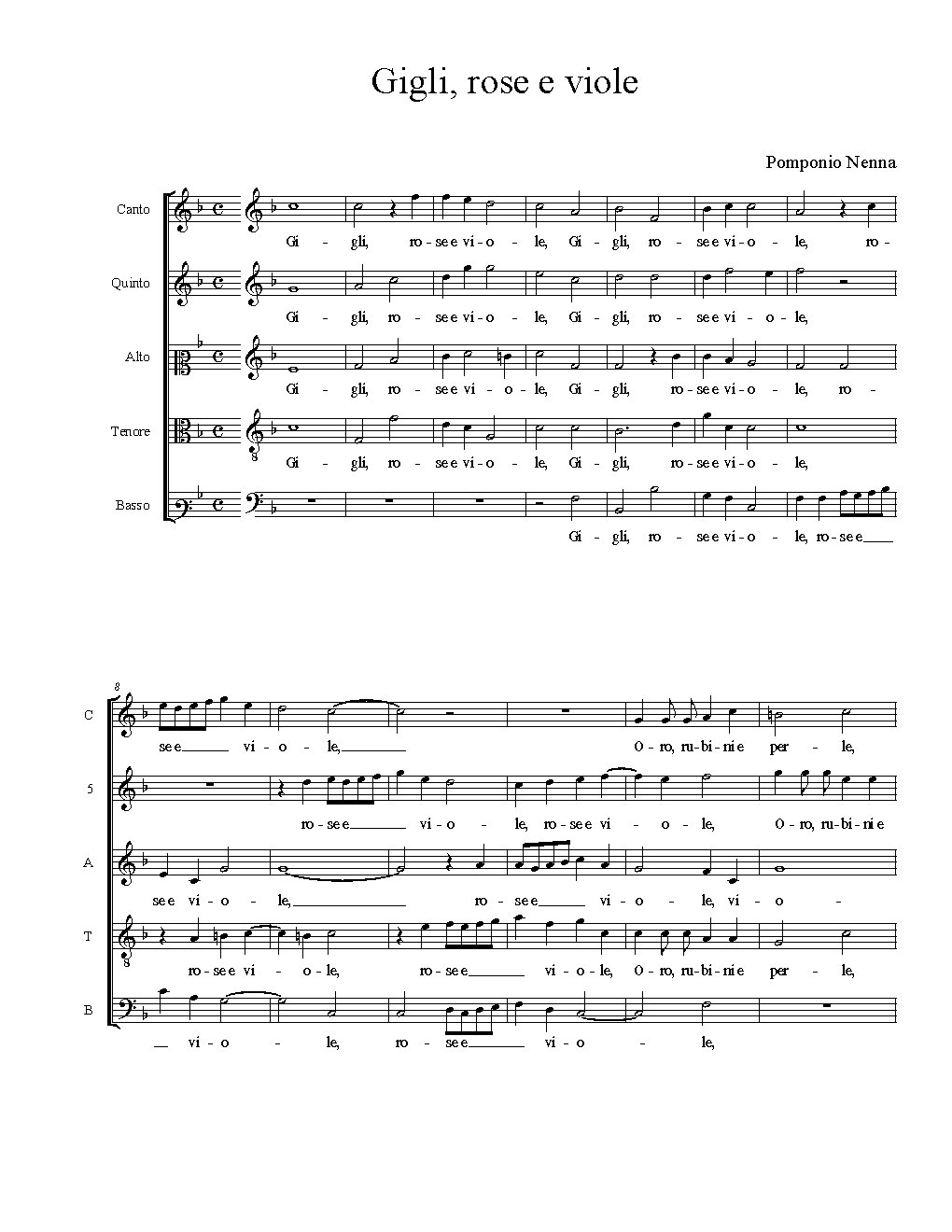 Gigli, rose e viole - Choir Script PDF Thumbnail