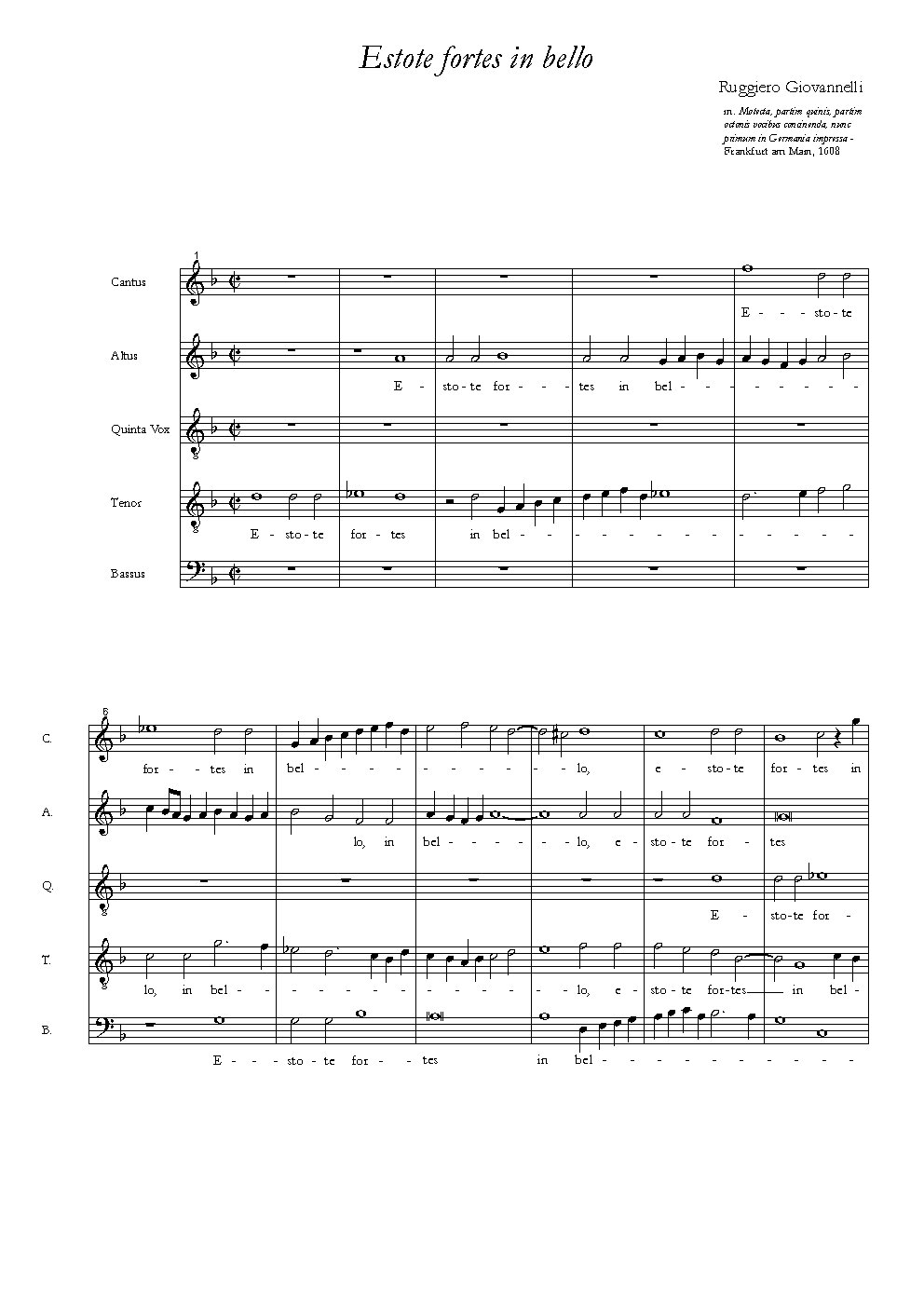 Estote fortes in bello - Choir Script PDF Thumbnail