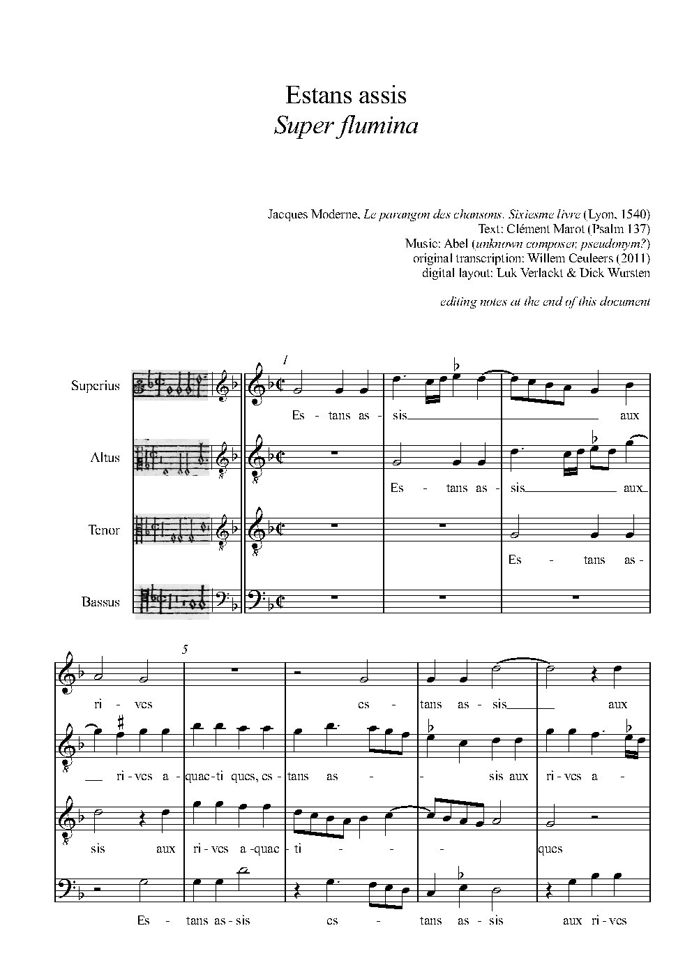 Estans assis aux rives aquatiques - Choir Script PDF Thumbnail