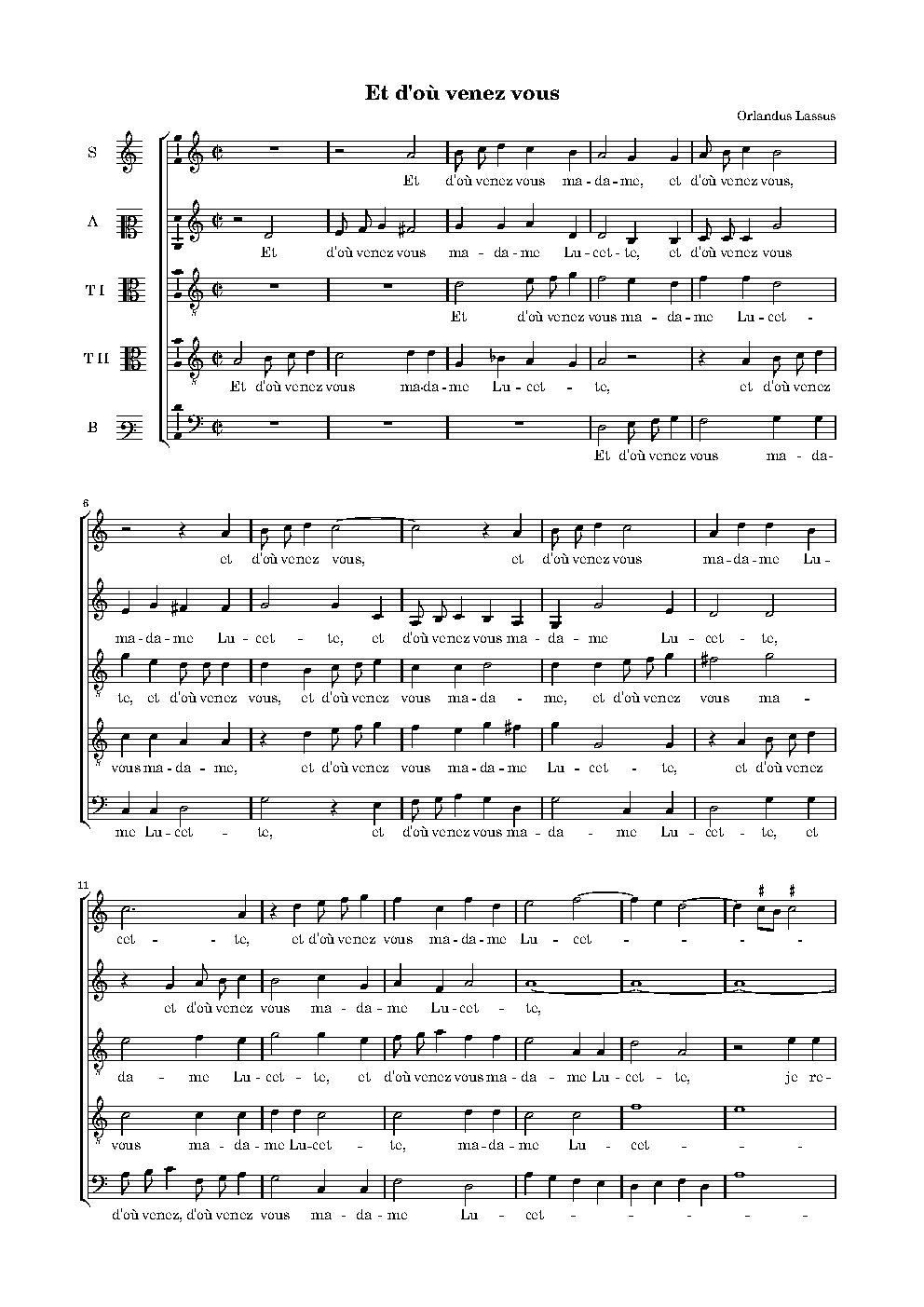 Et d'où venez vous - Choir Script PDF Thumbnail