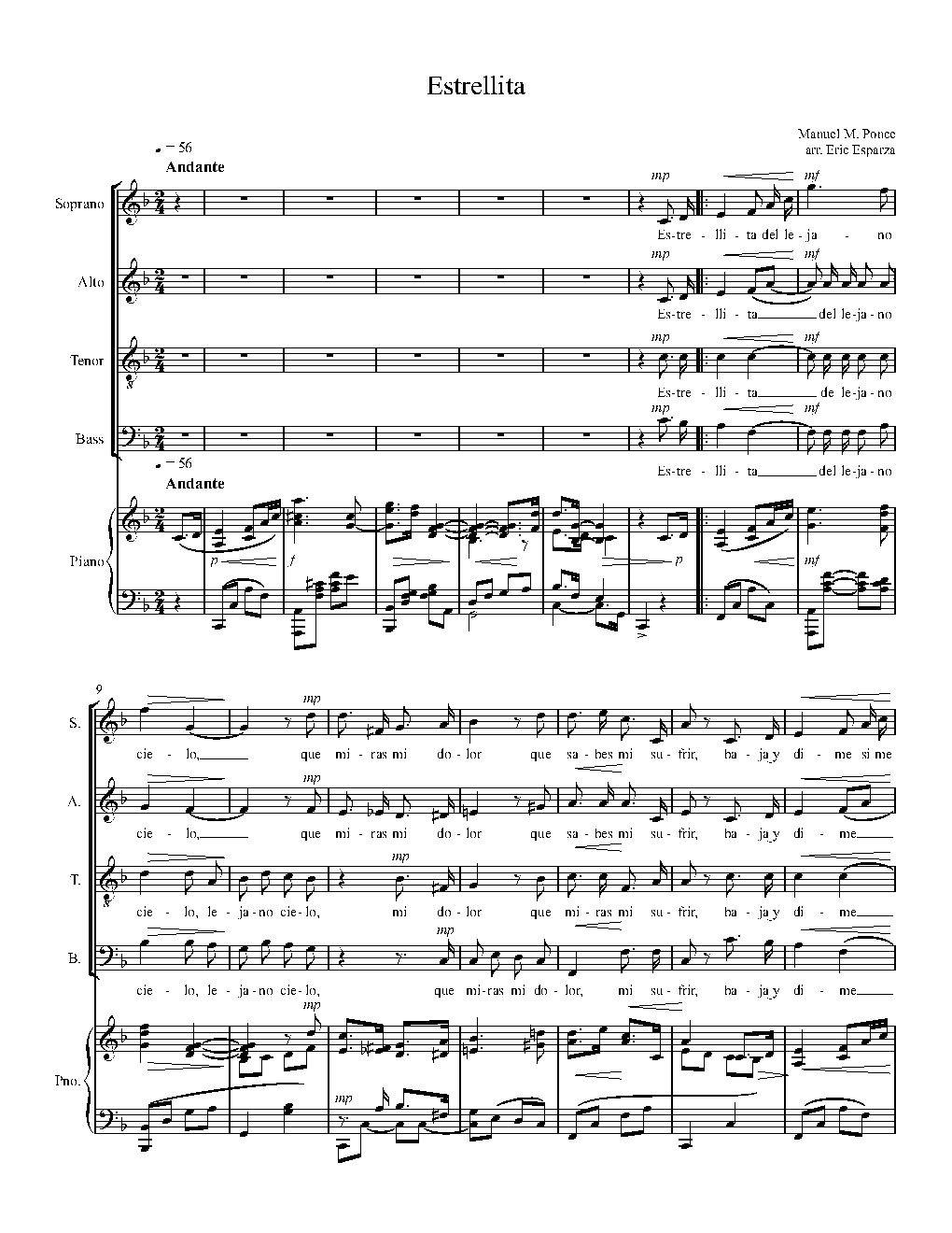 Estrellita - Choir Script PDF Thumbnail