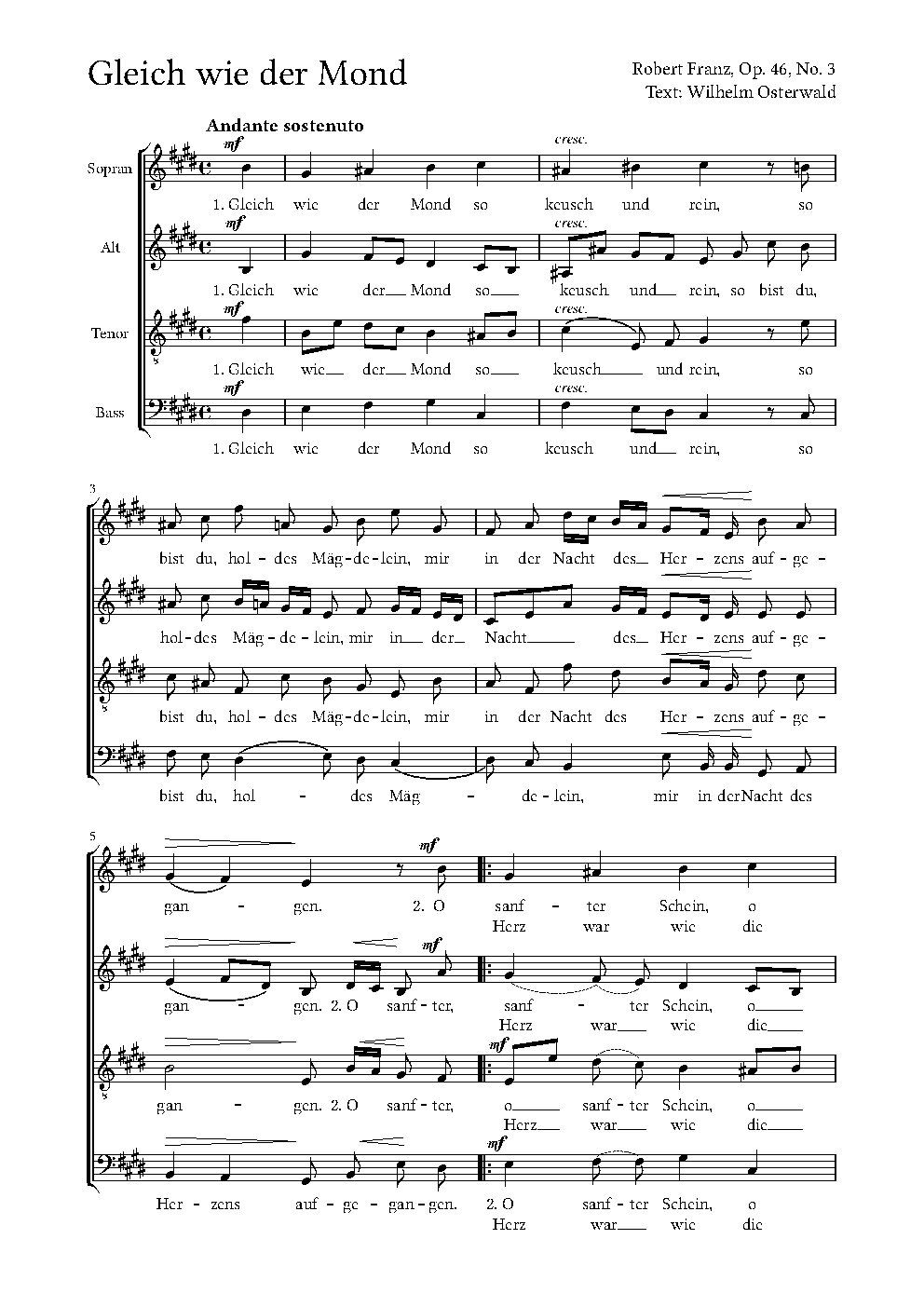 Gleich wie der Mond - Choir Script PDF Thumbnail