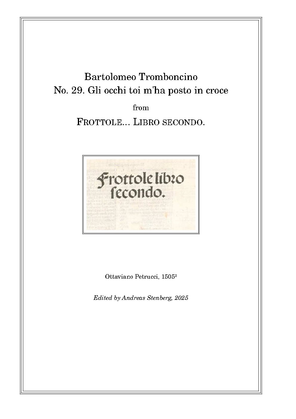 Gli occhi toi m'ha posto in croce