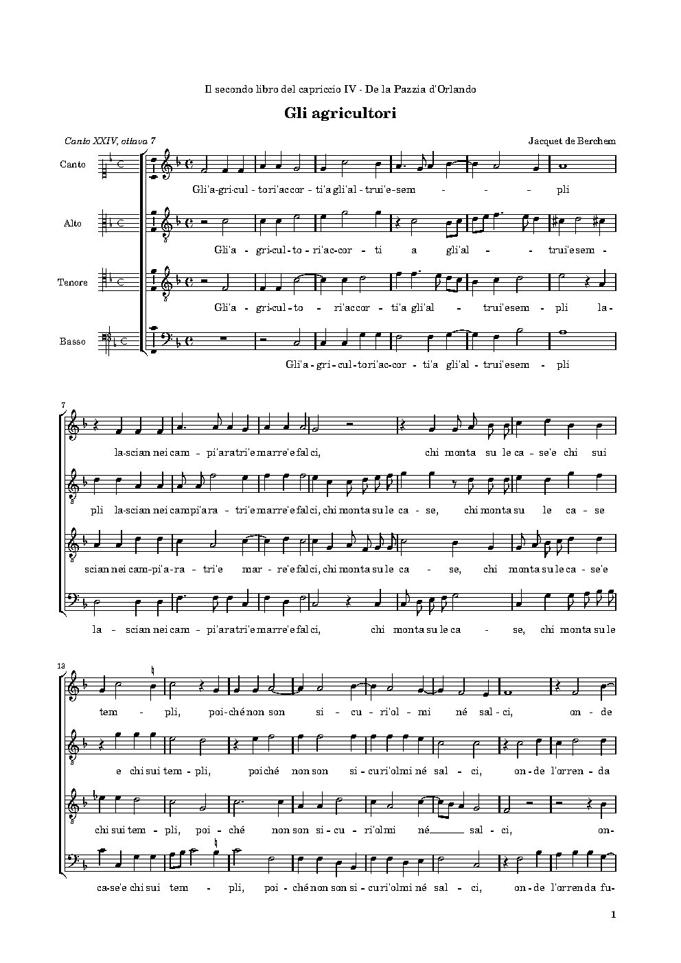 Gli agricultori - Choir Script PDF Thumbnail