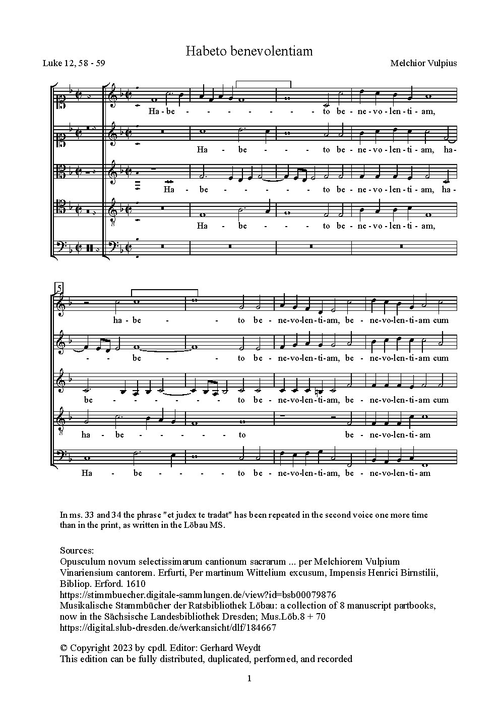 Habeto benevolentiam - Choir Script PDF Thumbnail