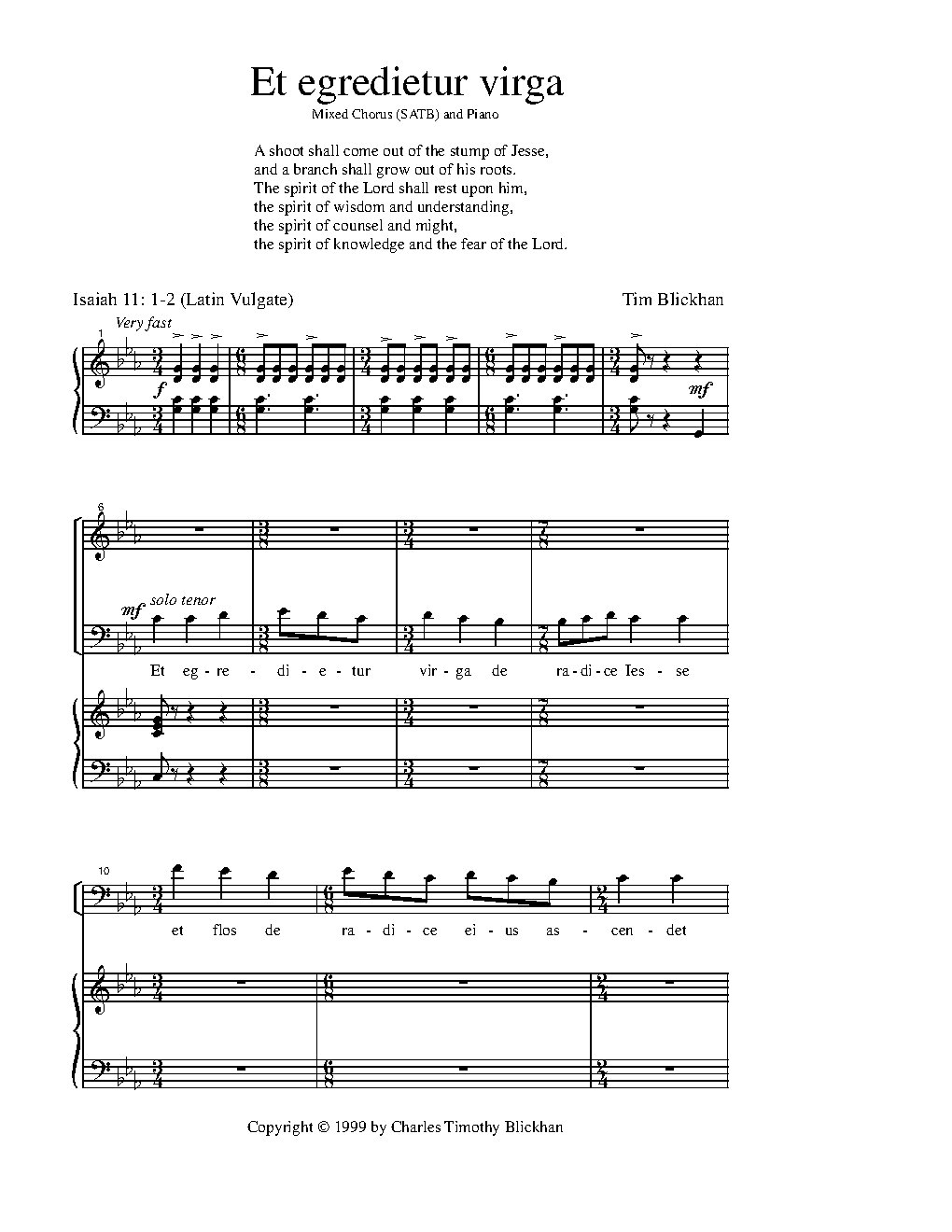 Et egredietur virga - Choir Script PDF Thumbnail