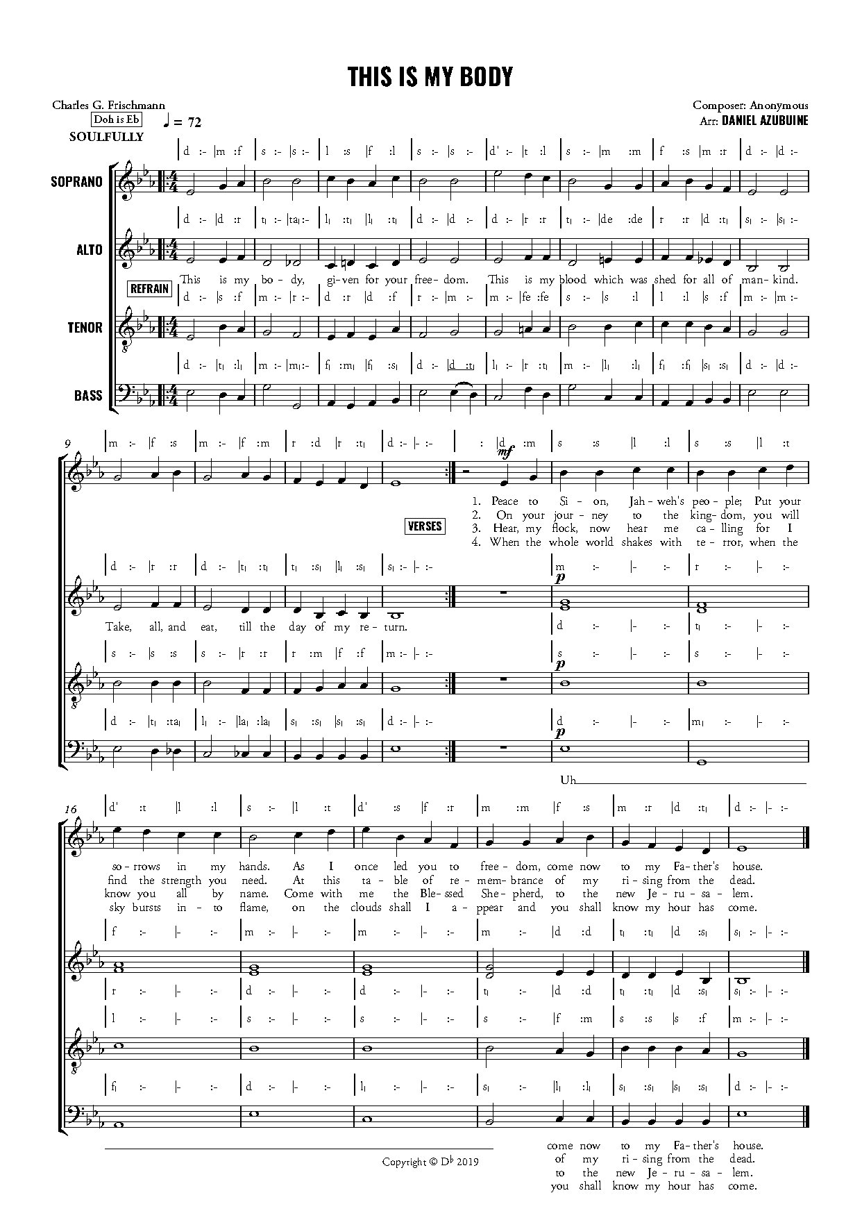 This Is My Body - Download Choir Script PDF