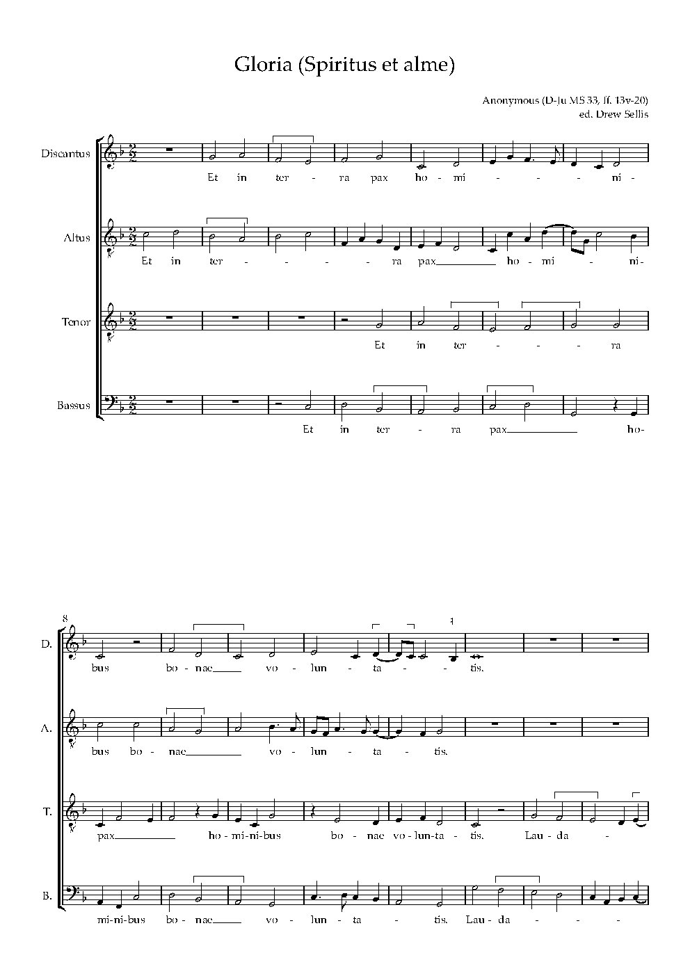Et in terra pax (D-Ju MS 33) (Anonymous)