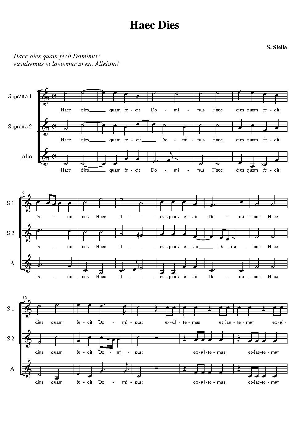 Haec dies - Choir Script PDF Thumbnail