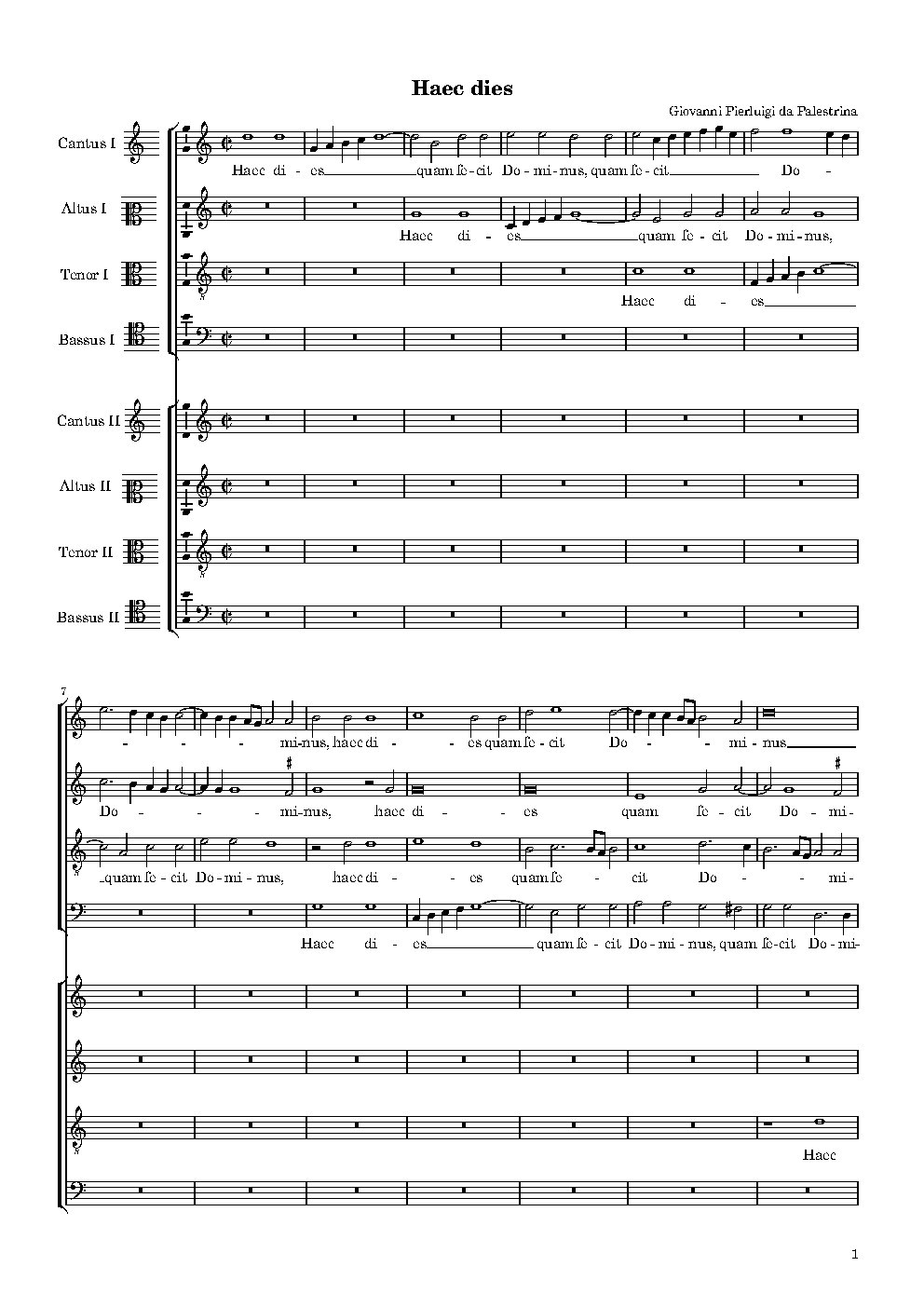 Haec dies a 8 - Choir Script PDF Thumbnail