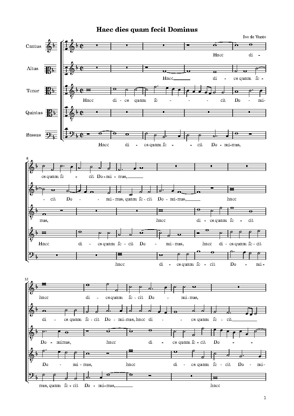 Haec dies quam fecit Dominus - Choir Script PDF Thumbnail