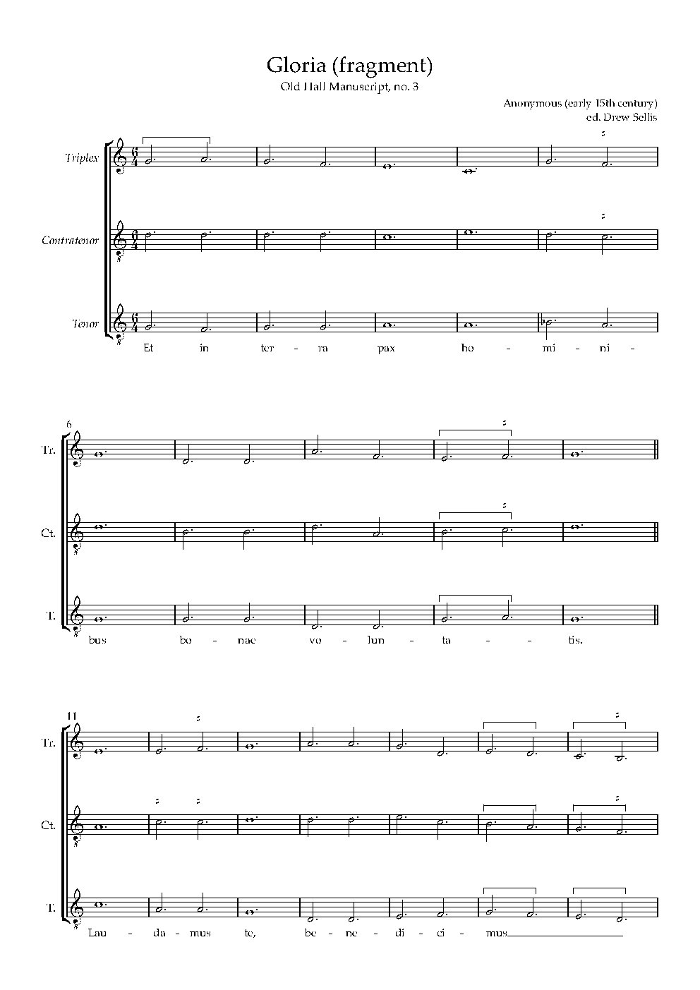 Gloria, Old Hall 3 - Choir Script PDF Thumbnail