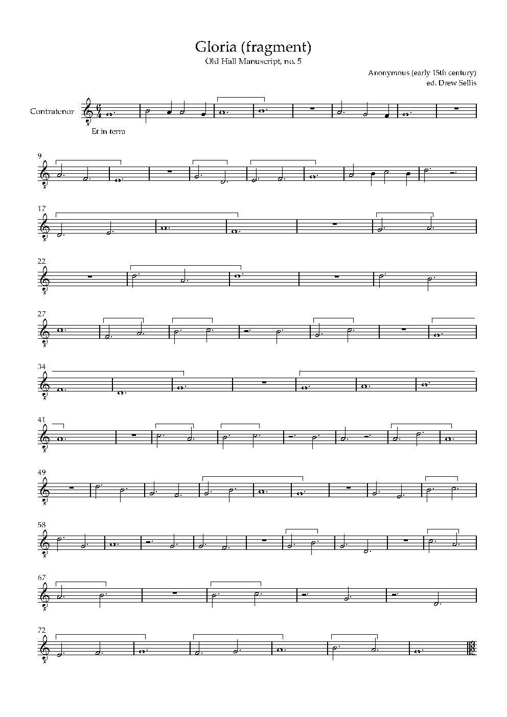 Gloria, Old Hall 4b - Choir Script PDF Thumbnail