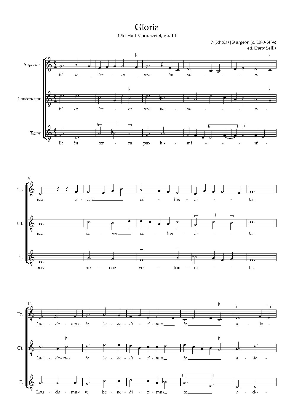 Gloria, Old Hall 9 - Choir Script PDF Thumbnail