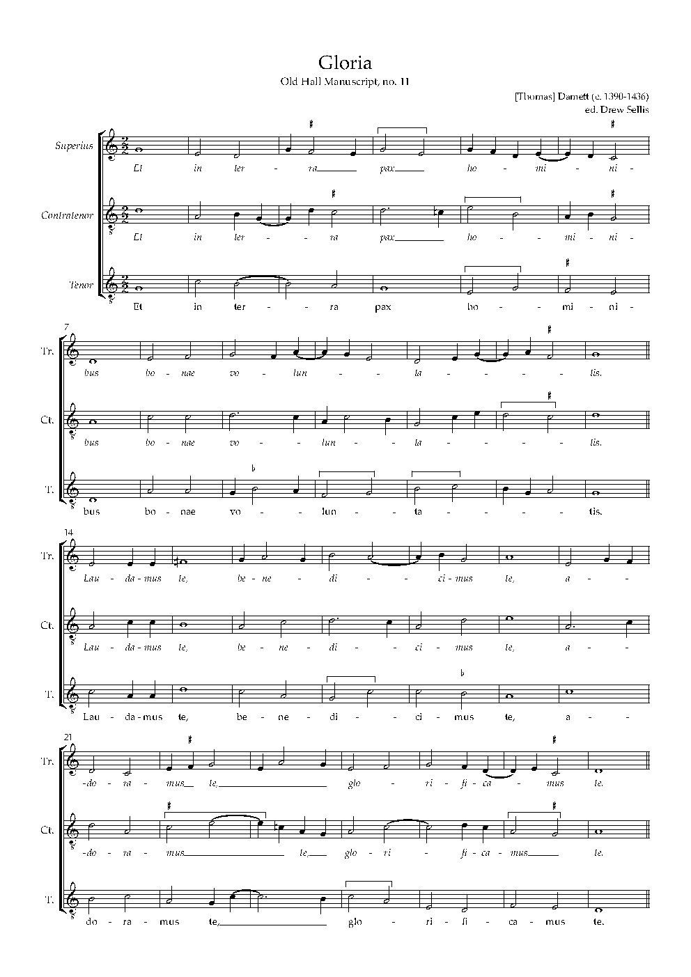 Gloria, Old Hall 10 - Choir Script PDF Thumbnail