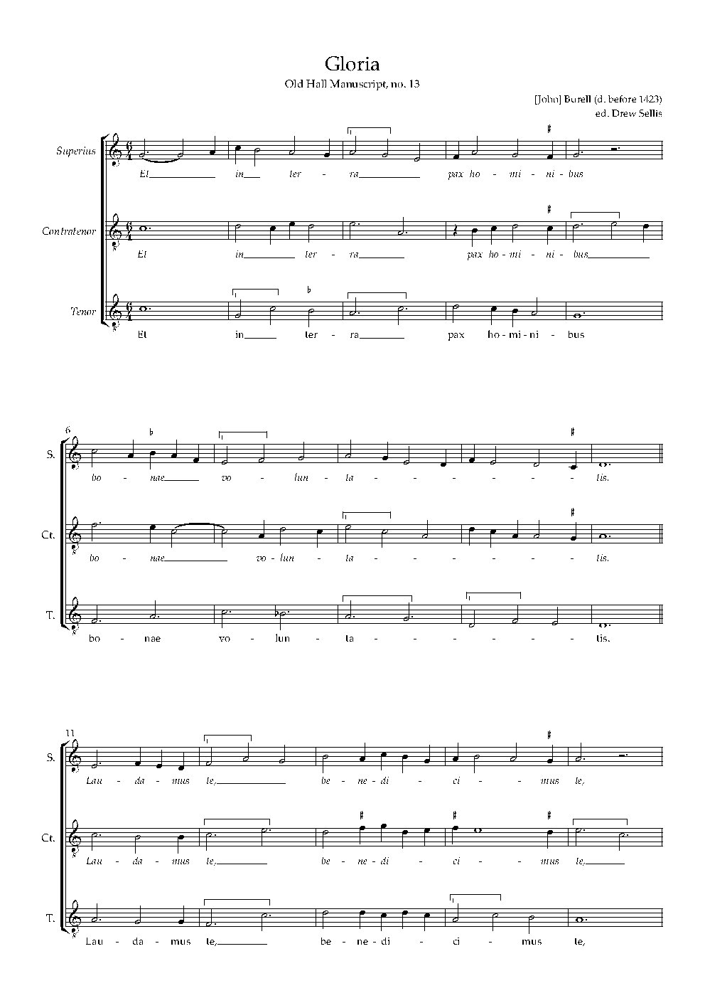 Gloria, Old Hall 12 - Choir Script PDF Thumbnail