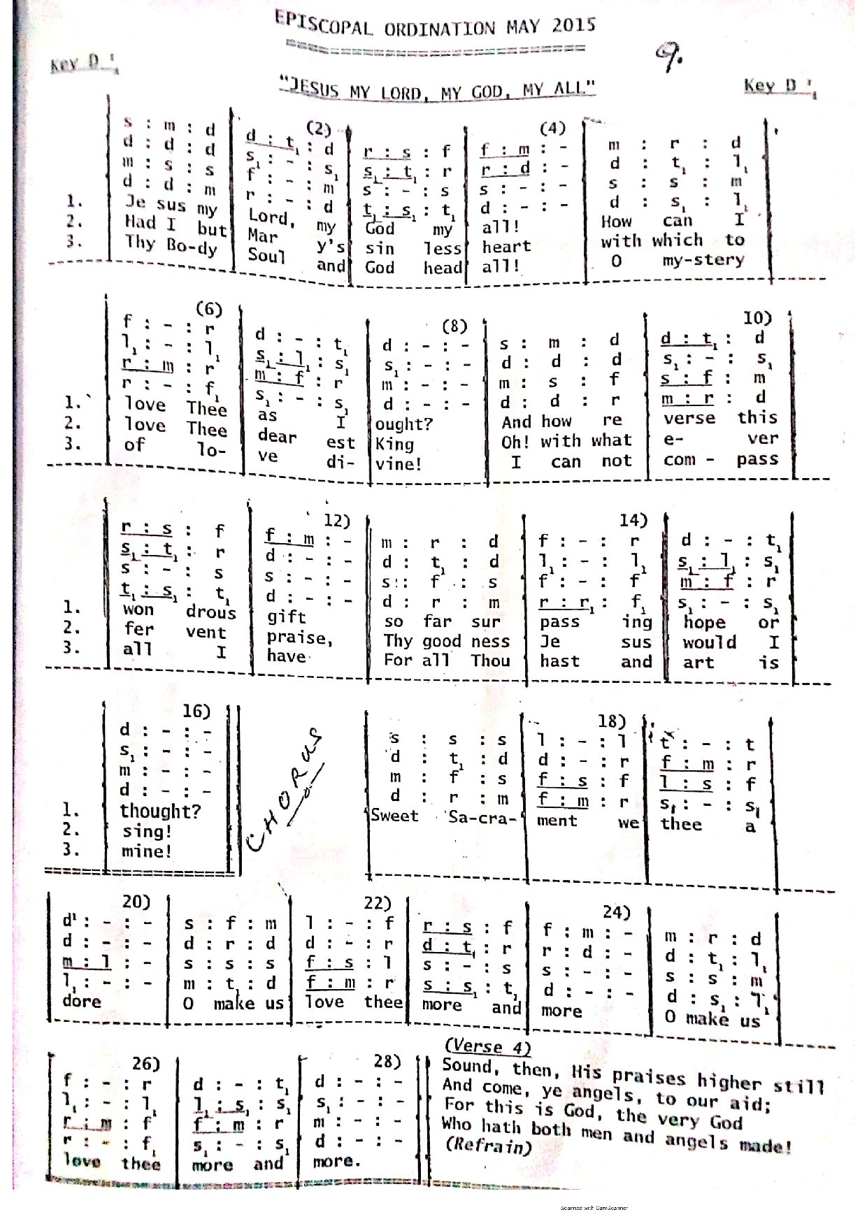 Jesus My Lord, My God, My All - Download Choir Script PDF
