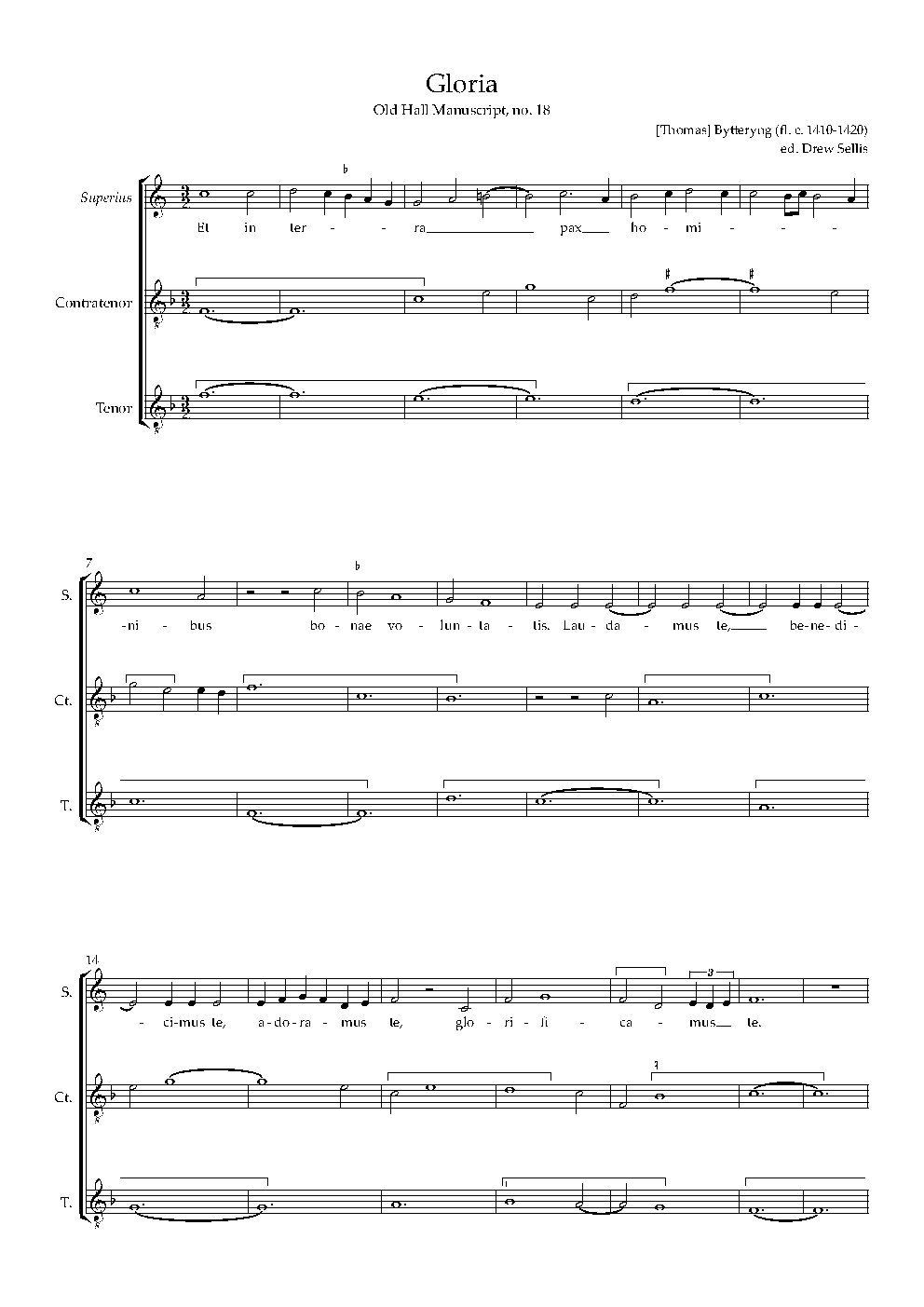 Gloria, Old Hall 17 - Choir Script PDF Thumbnail