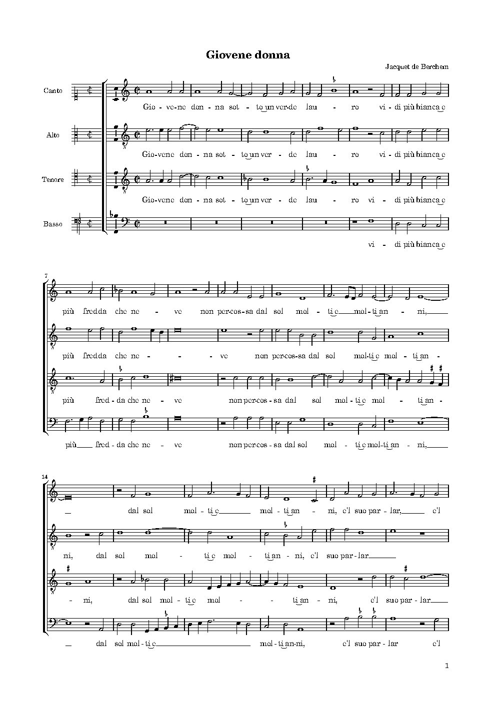 Giovene donna - Choir Script PDF Thumbnail