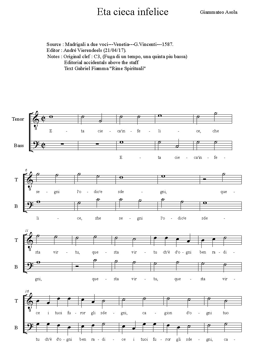 Eta cieca infelice - Choir Script PDF Thumbnail