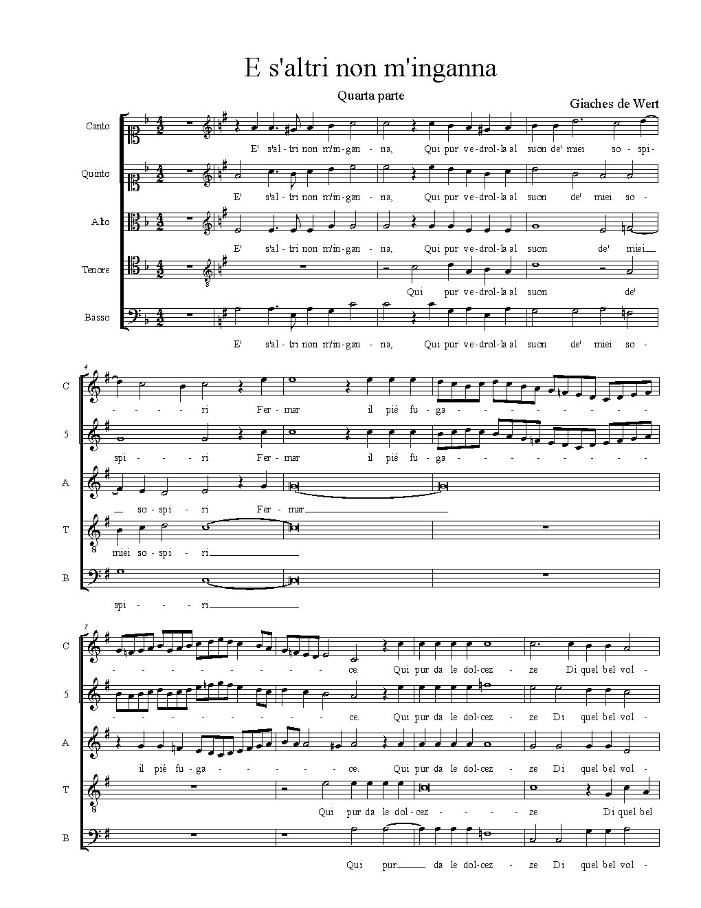 Et s'altri non m'inganna (Quarta parte) - Choir Script PDF Thumbnail