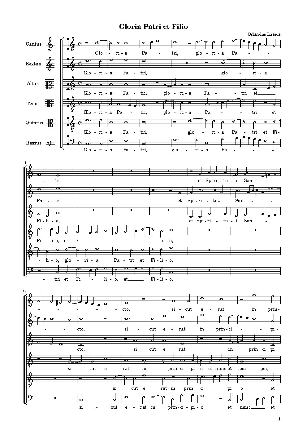 Gloria Patri, et Flilio, et Spiritui sancto - Choir Script PDF Thumbnail